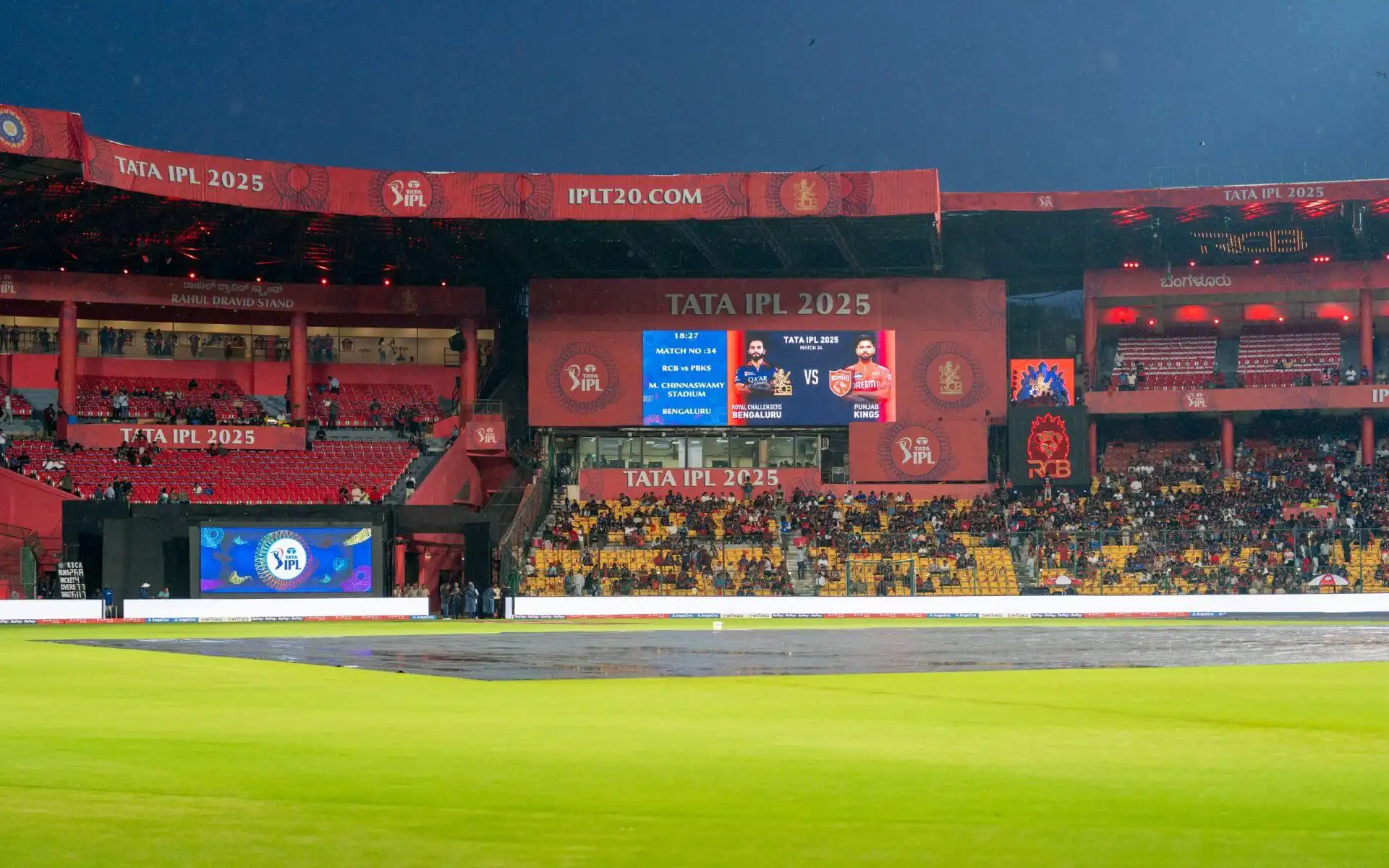 Rain Delays Toss At Chinnaswamy In RCB vs PBKS IPL 2025 Match